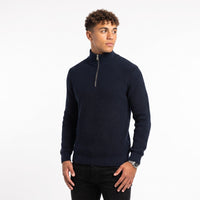 Men's High-Neck Zip Sweater – Textured Knit