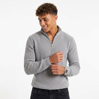 Men's High-Neck Zip Sweater – Textured Knit