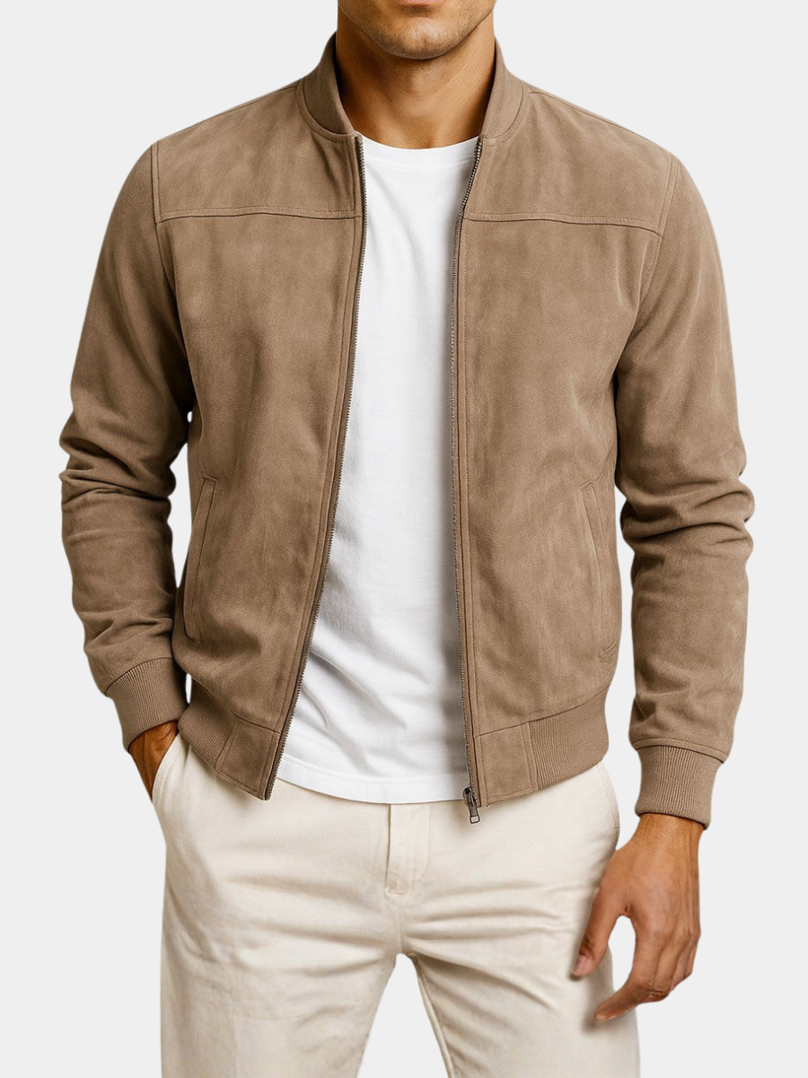 Men's Faux-Suede Jacket – Structured Vintage Fit
