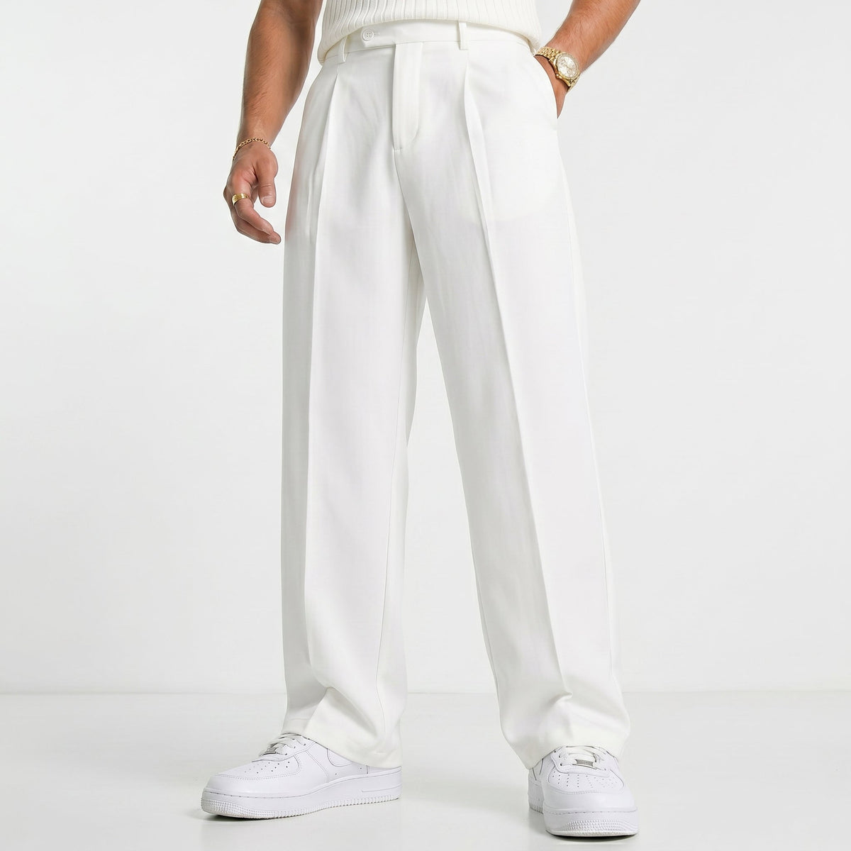 Men's Wide-Leg Trousers – Lightweight Draped Fit