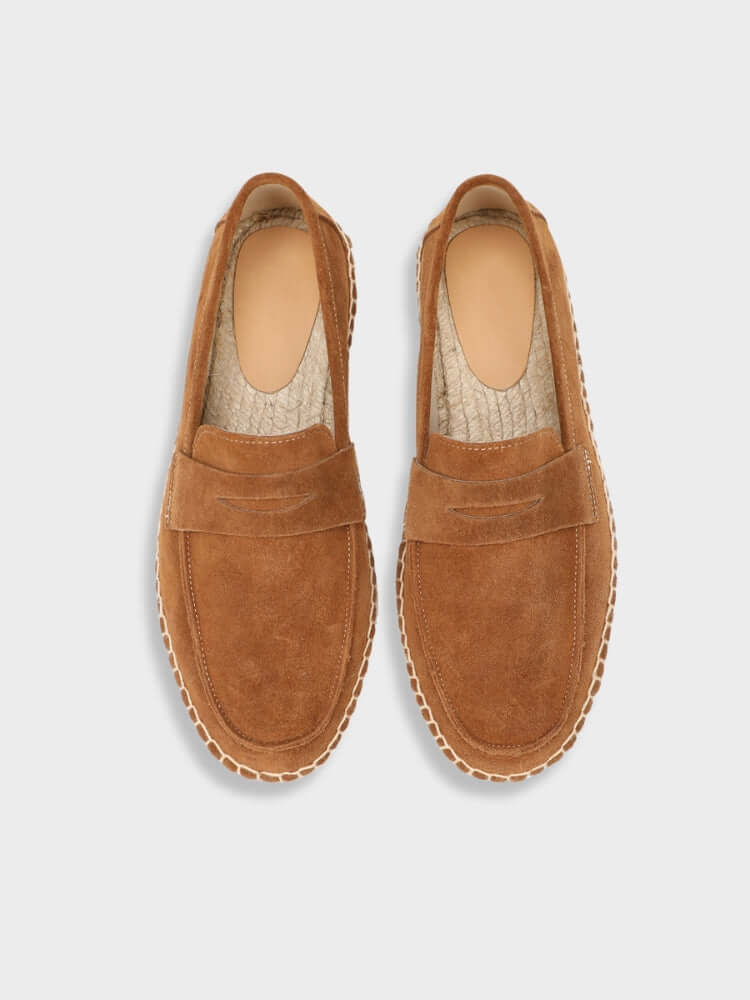 Men's Suede Penny Loafers – Artisanal Jute Sole