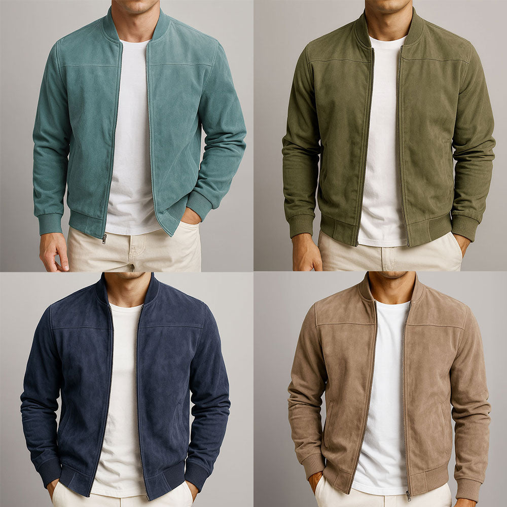 Men's Faux-Suede Jacket – Structured Vintage Fit