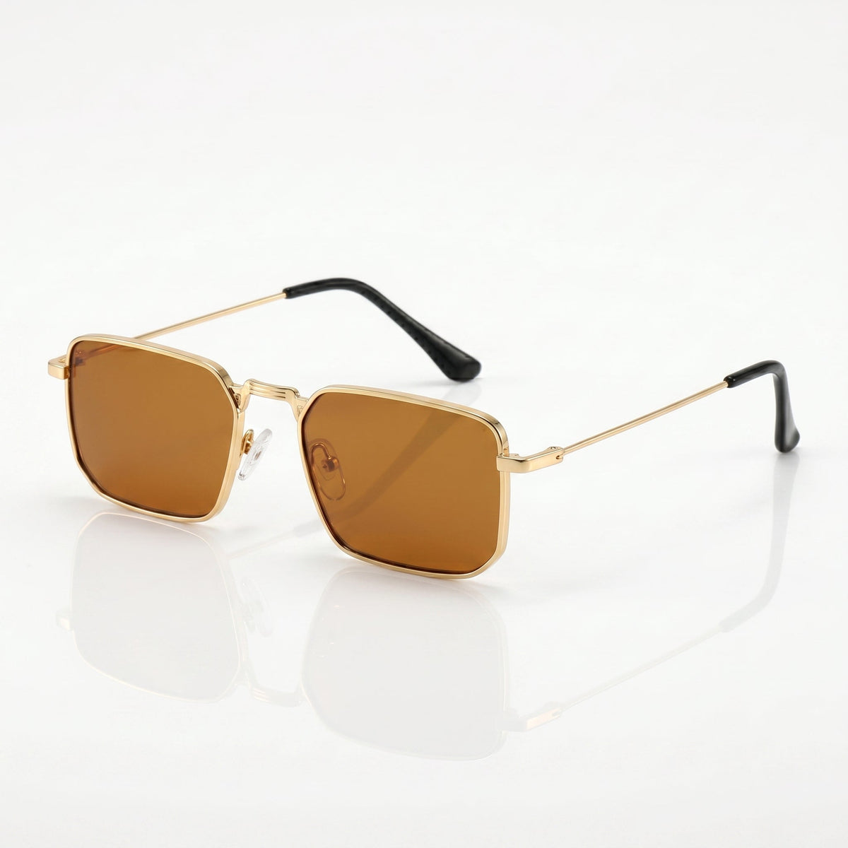 Men's Square Sunglasses – Retro Metal-Finish Design