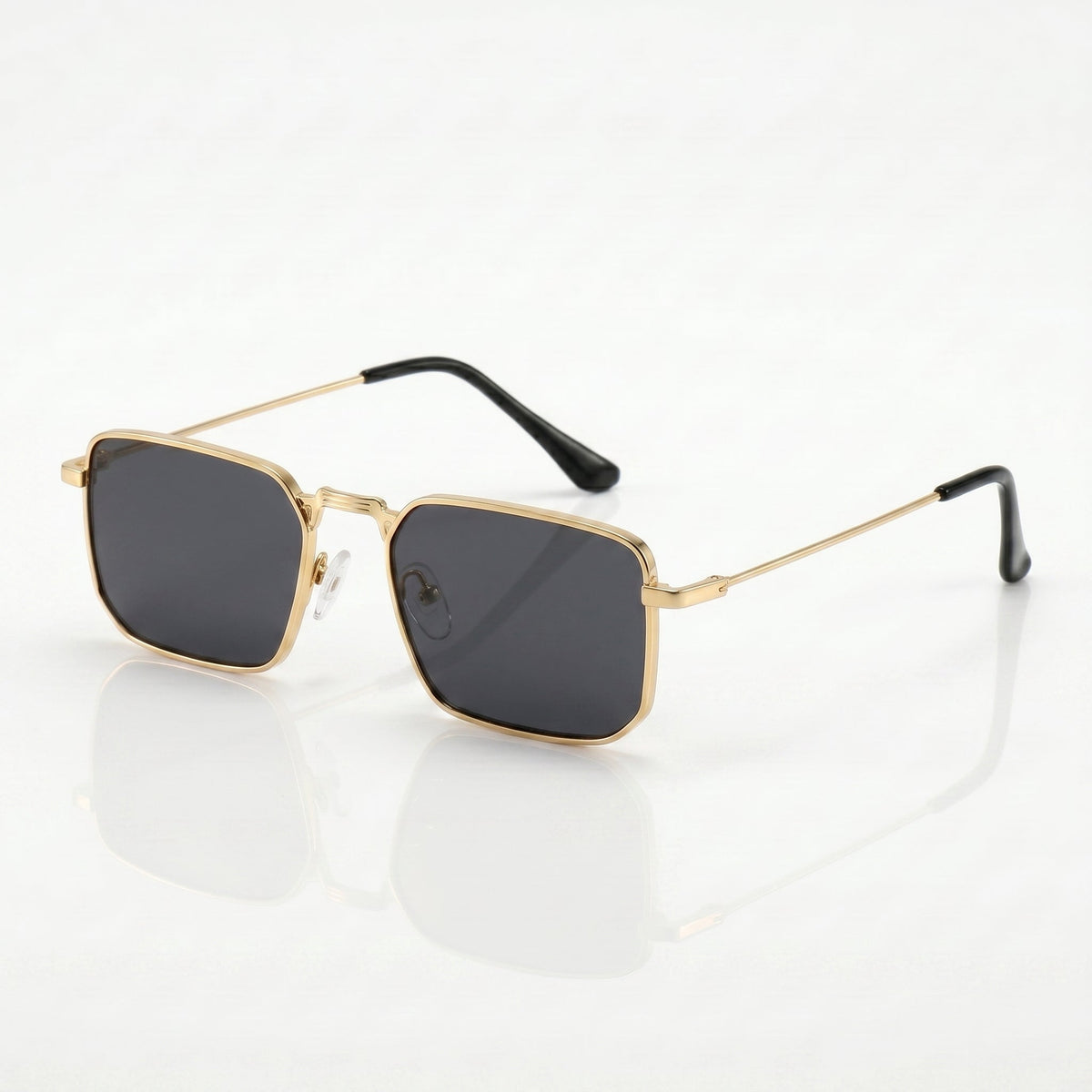 Men's Square Sunglasses – Retro Metal-Finish Design