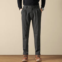 Men's Tailored Pleated Trousers – Adjustable Side Tabs
