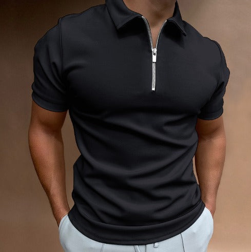 Men's Quarter-Zip Polo Shirt – Modern Tailored Fit