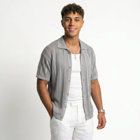 Men's Openwork Knit Cardigan – Lightweight Summer Layer