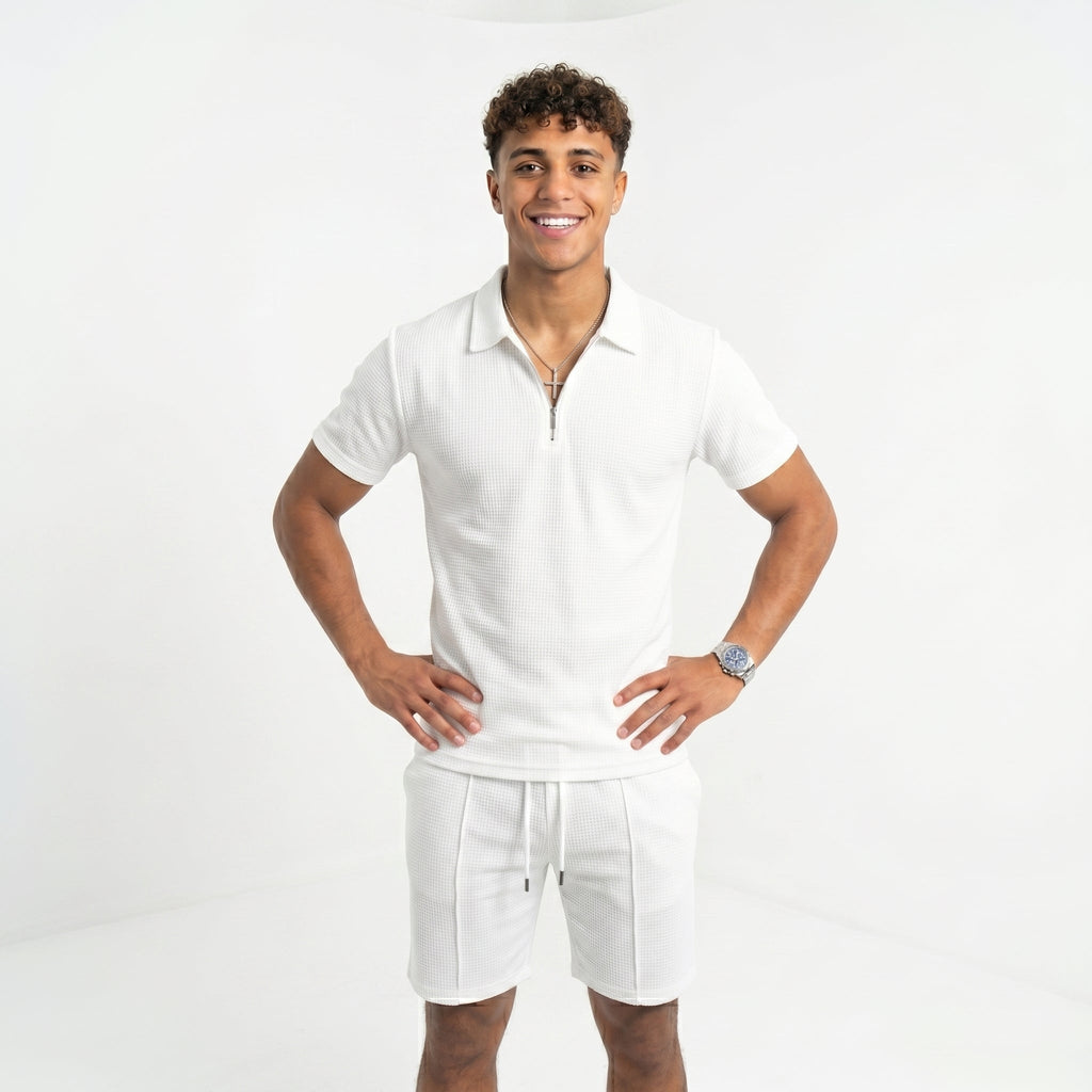 Men's Polo Shirt & Shorts Set – Lightweight Summer Fit