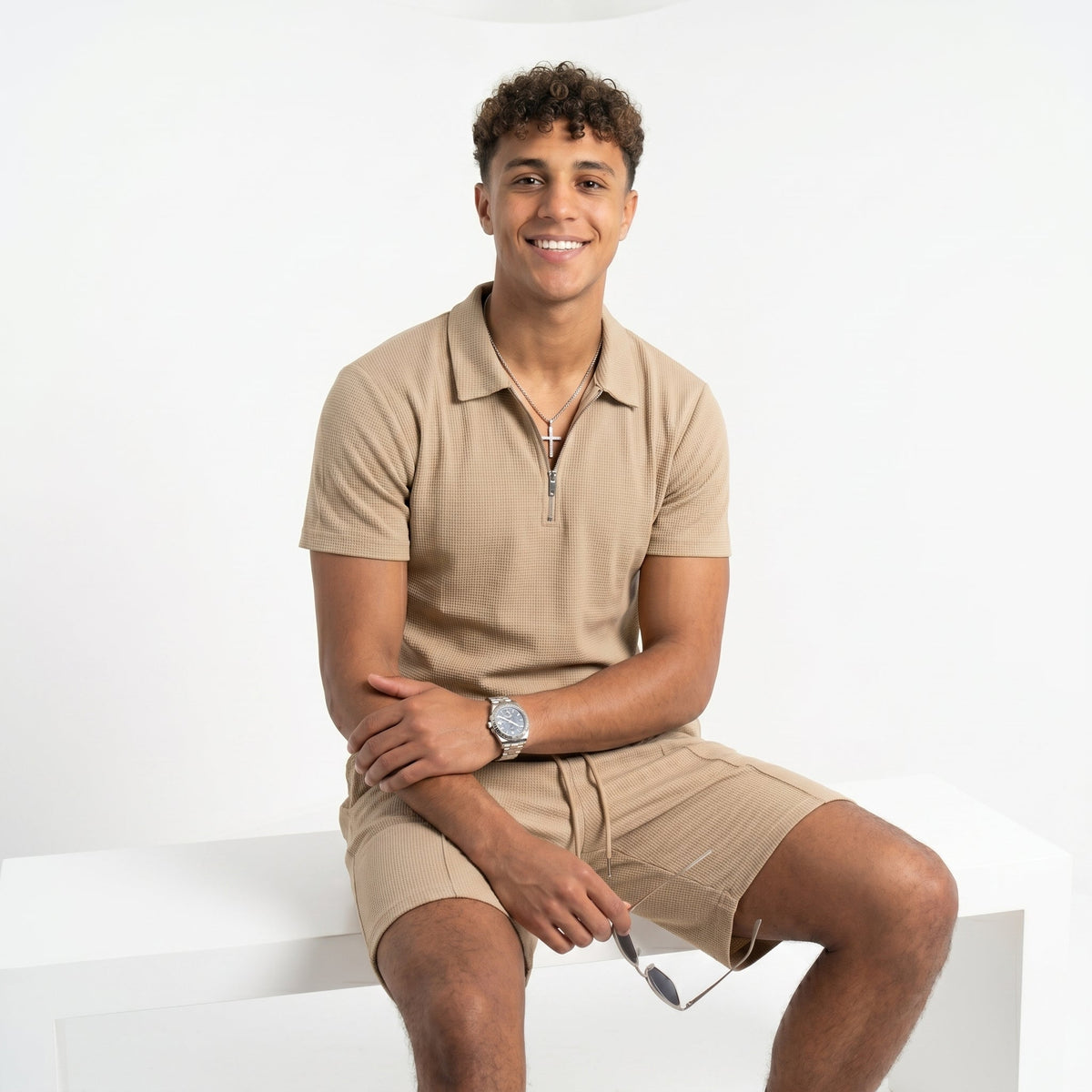 Men's Polo Shirt & Shorts Set – Lightweight Summer Fit