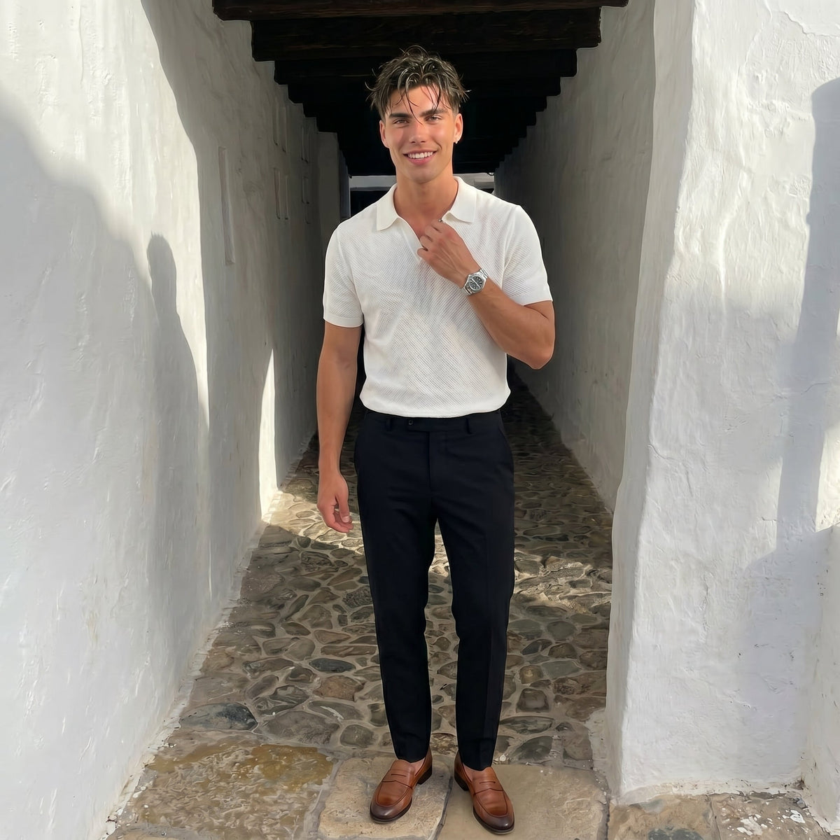 Men's Breathable Polo Shirt – Relaxed Summer Fit