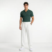 Men's Textured Polo & Drawstring Trousers Set – Relaxed Fit