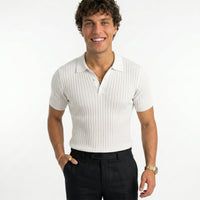 Men's Striped Polo Shirt – Lightweight Summer Fit