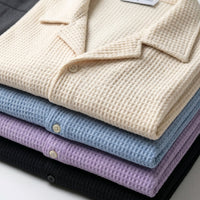 Men's Cardigan-Collar Shirt – Short-Sleeve Relaxed Fit