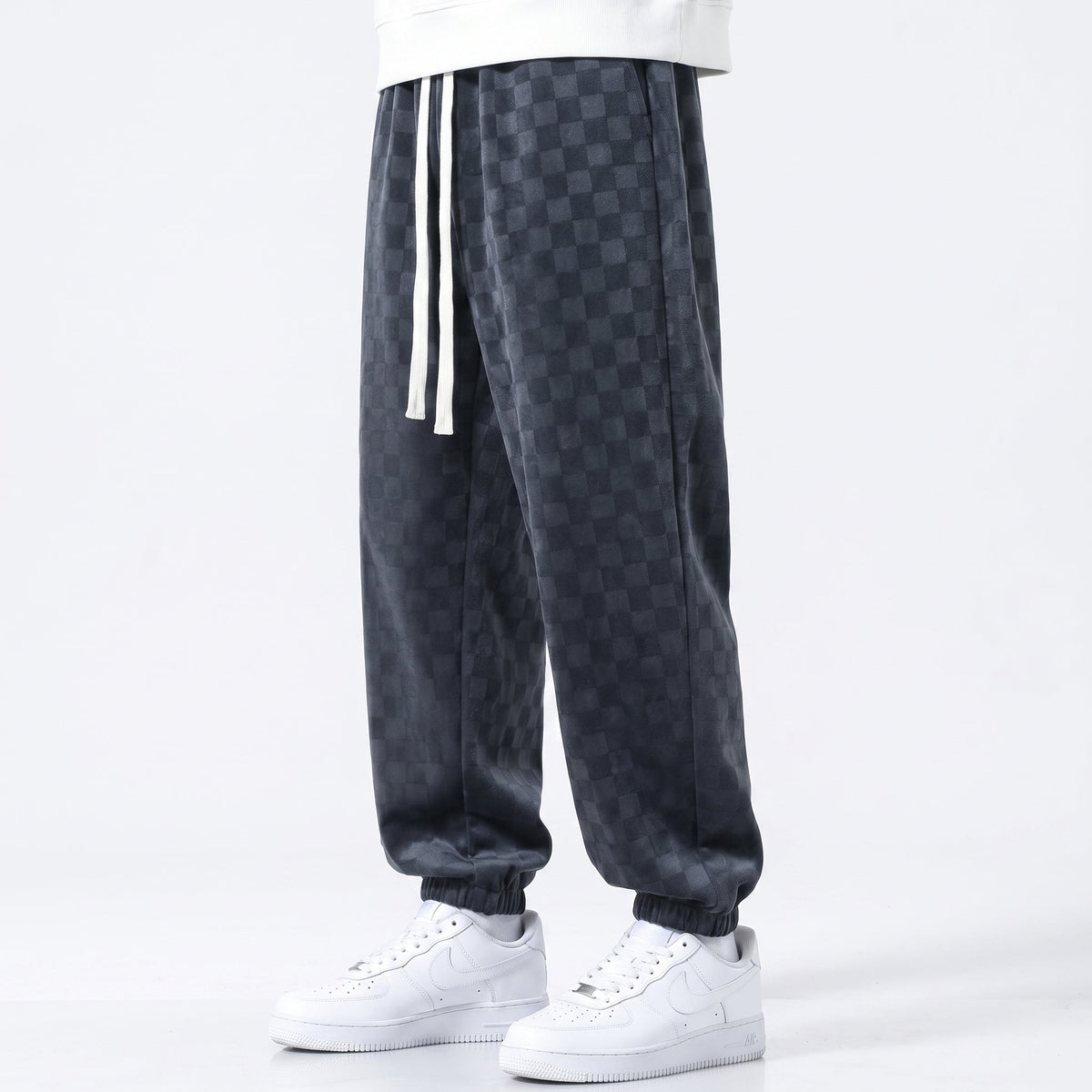 Men's Textured Jogger Trousers – Relaxed Tapered Fit