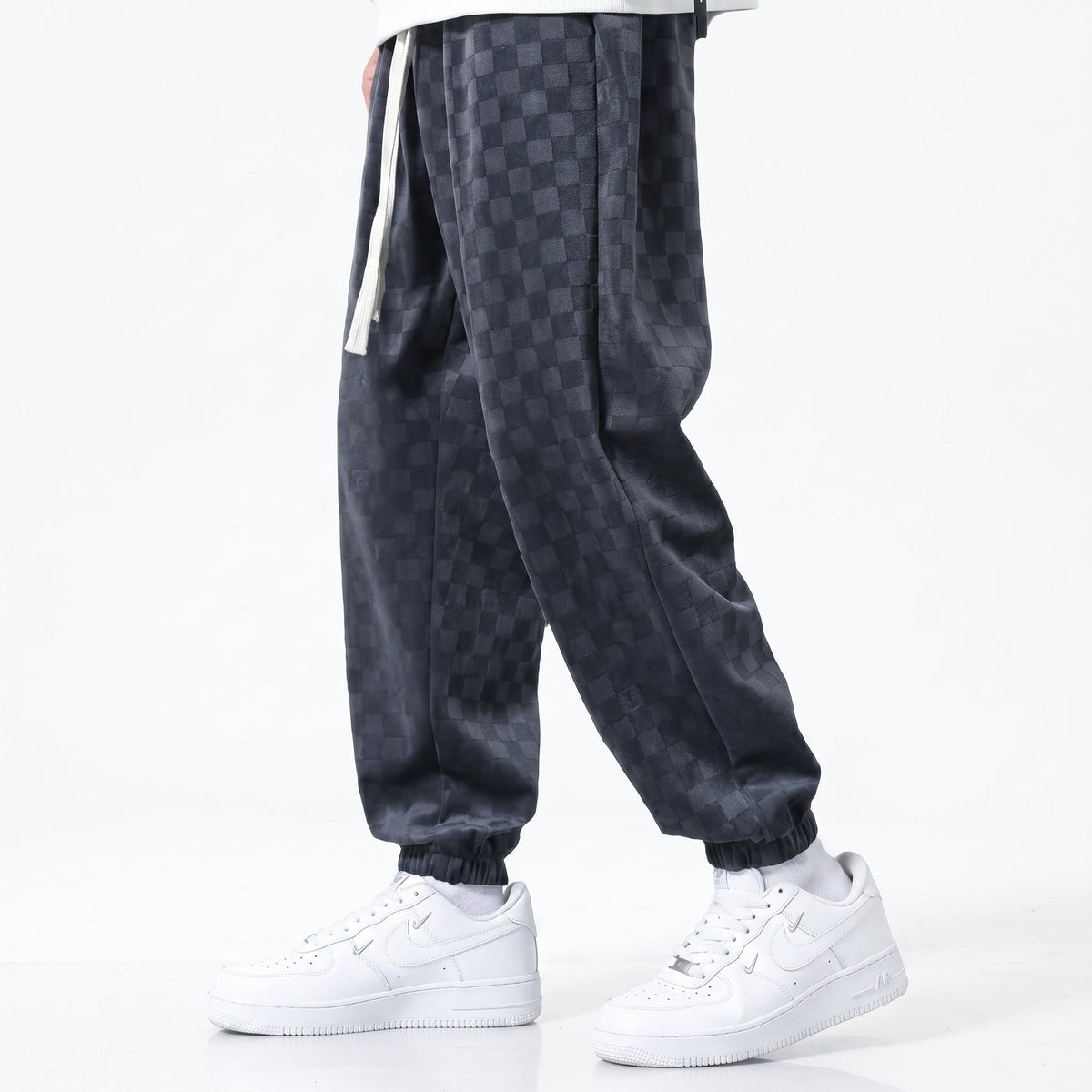 Men's Textured Jogger Trousers – Relaxed Tapered Fit