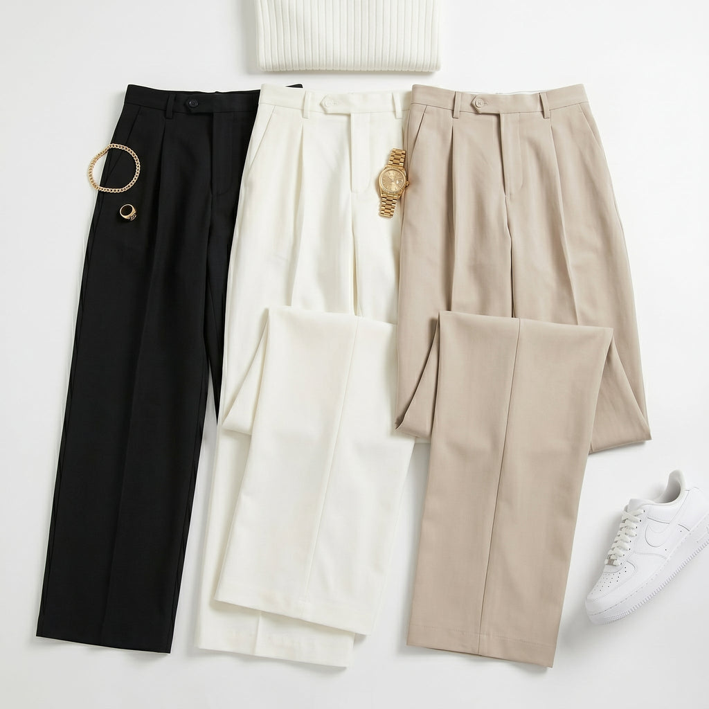Men's Wide-Leg Trousers – Lightweight Draped Fit