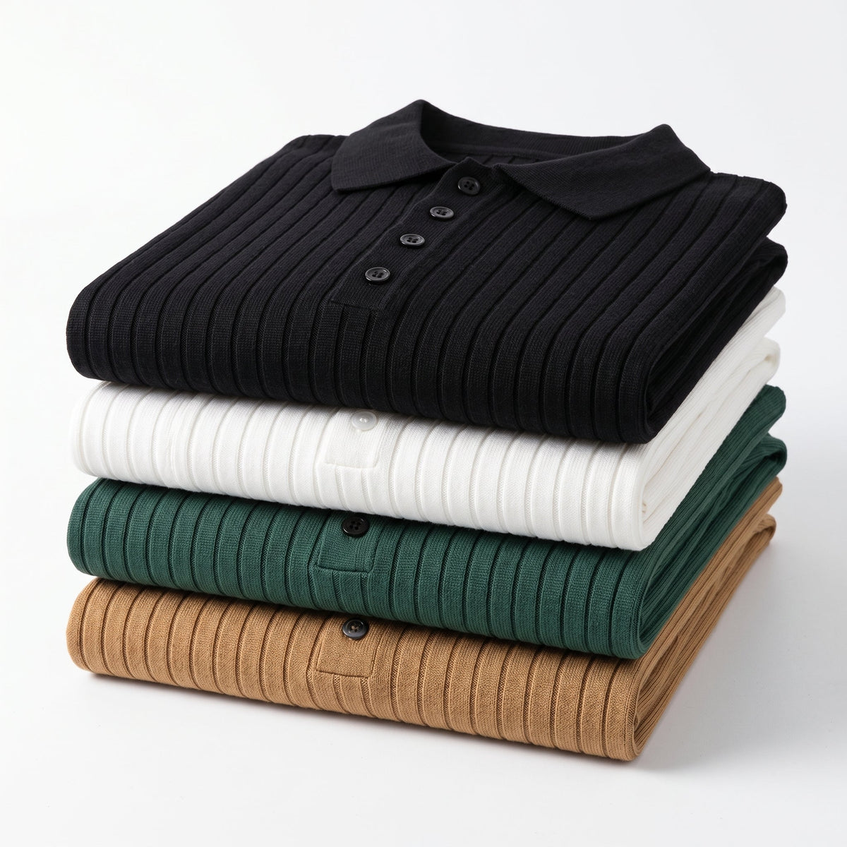 Men's Striped Polo Shirt – Lightweight Summer Fit
