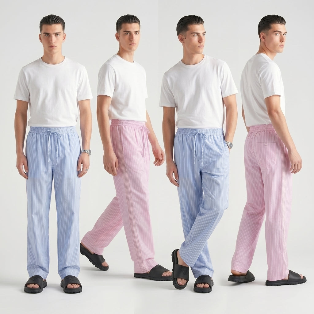 Men's Striped Summer Trousers – Cooling Technical Fabric