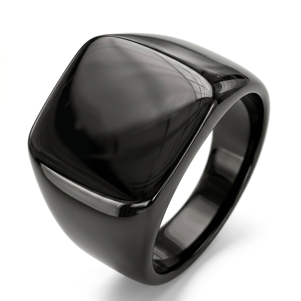 Men's Polished Signet Ring – Surgical-Grade Steel
