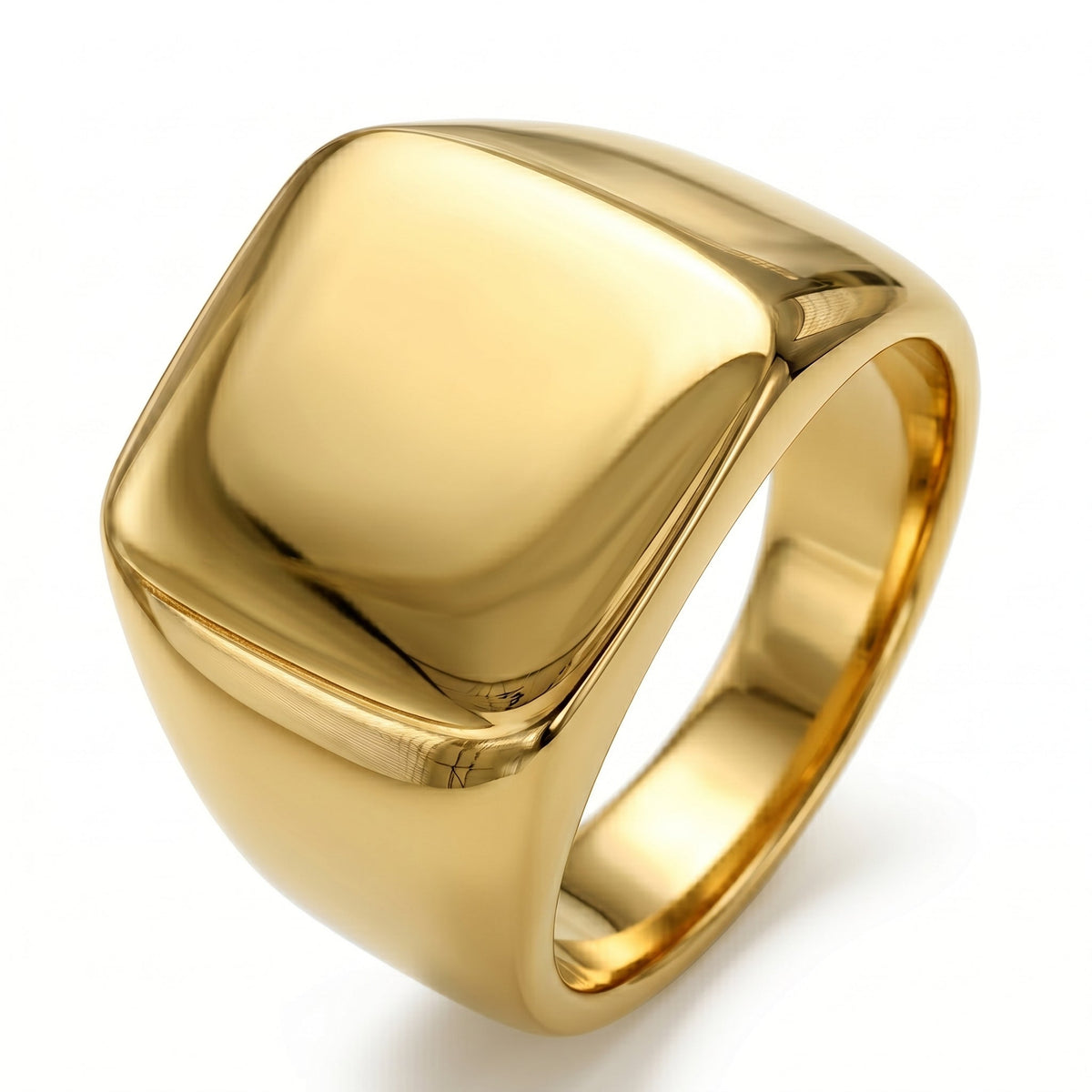 Men's Polished Signet Ring – Surgical-Grade Steel