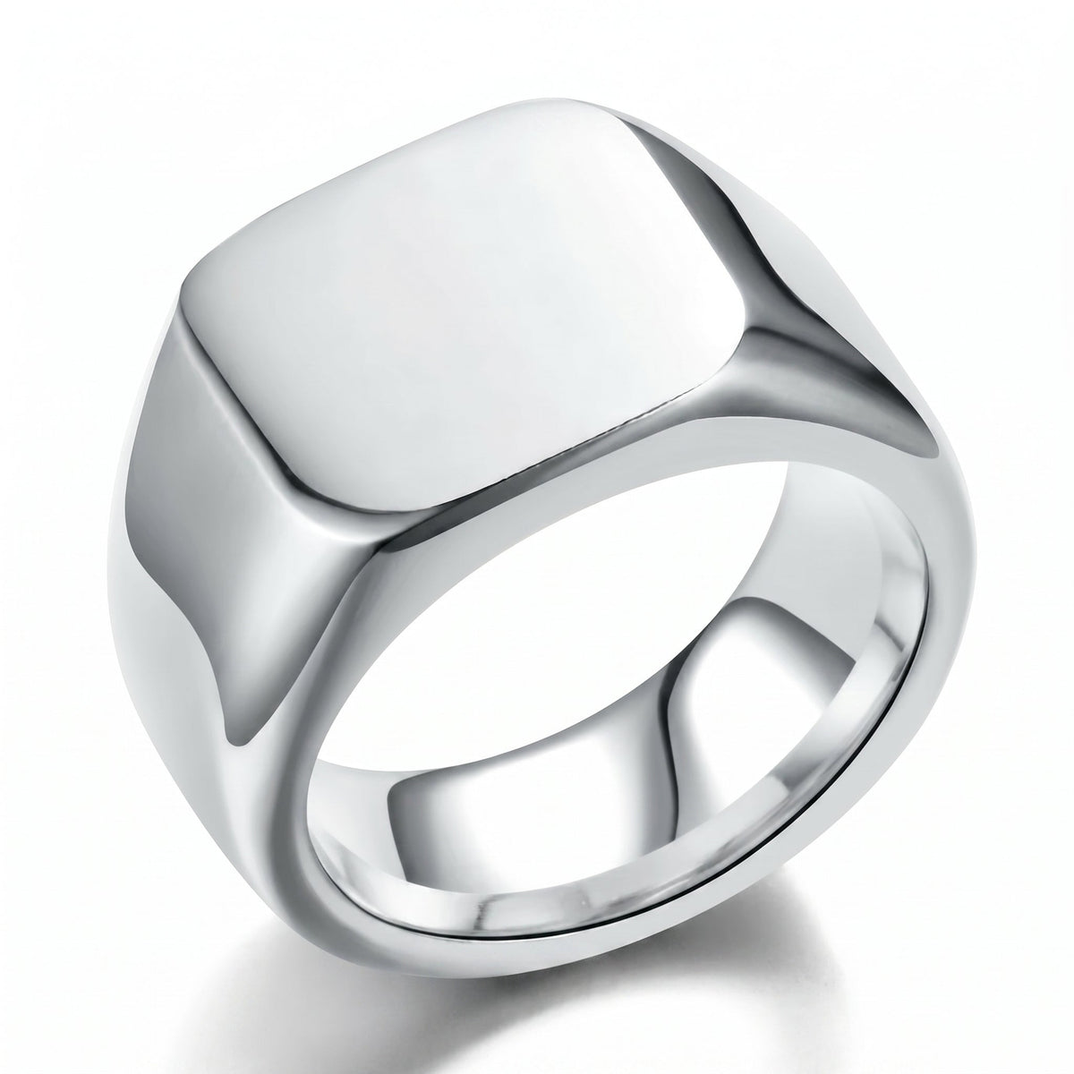 Men's Polished Signet Ring – Surgical-Grade Steel