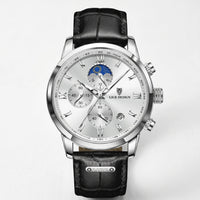 Men's Multifunction Quartz Watch – Moon Phase & Chronograph