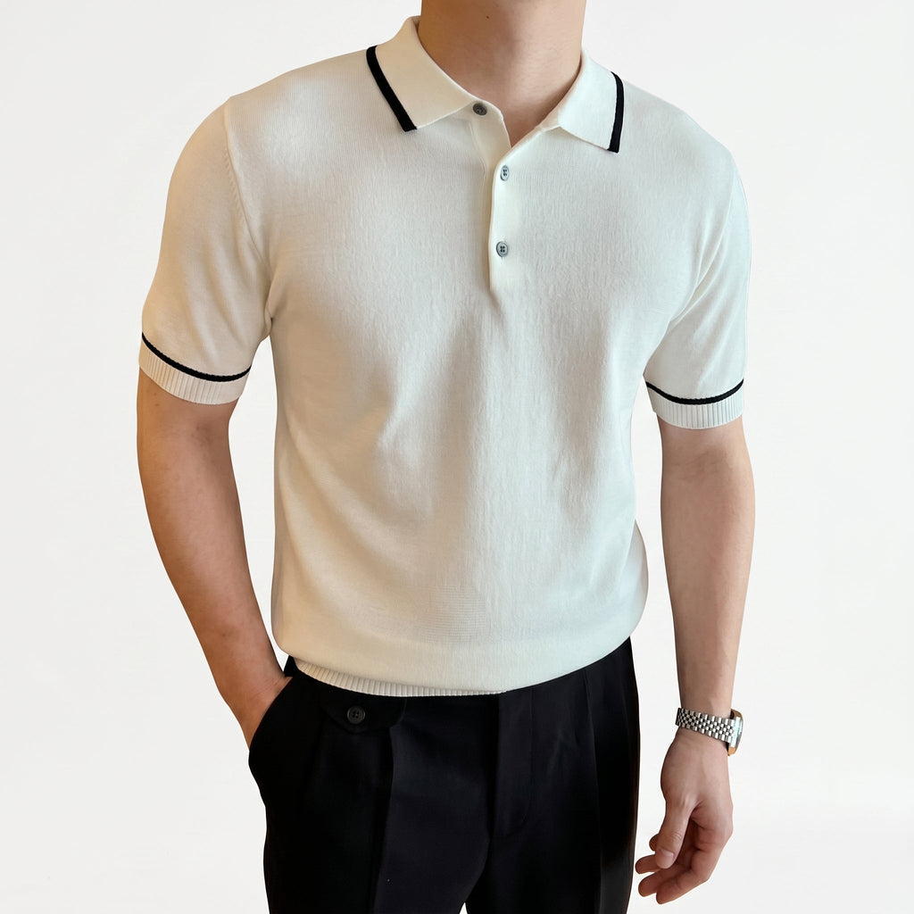 Men's Zip-Collar Polo Shirt – Relaxed Preppy Fit
