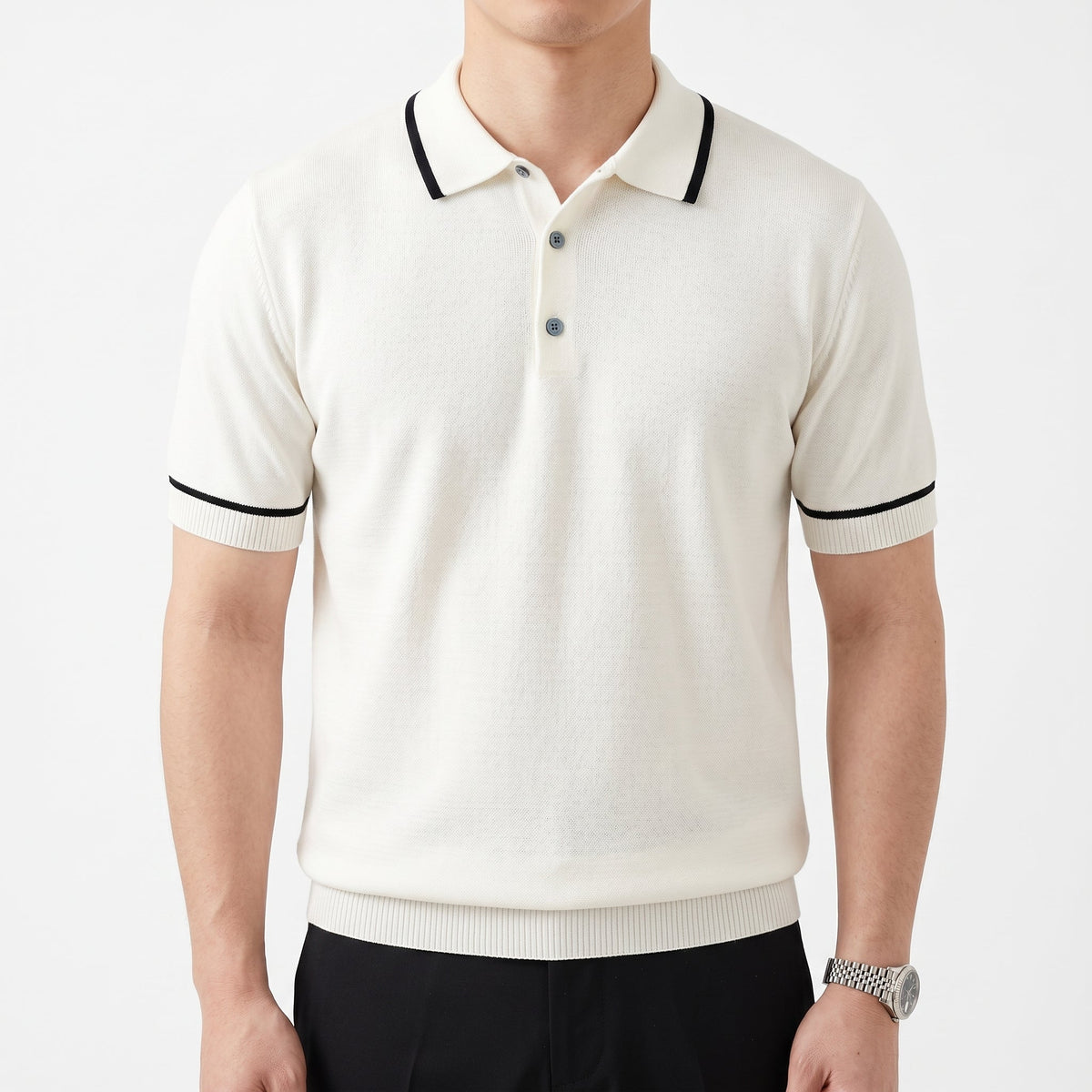 Men's Zip-Collar Polo Shirt – Relaxed Preppy Fit