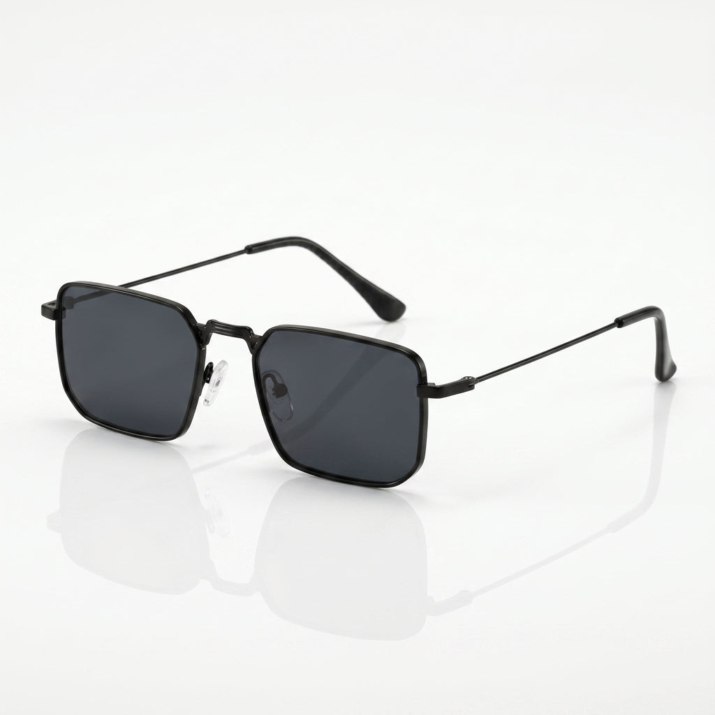 Men's Square Sunglasses – Retro Metal-Finish Design