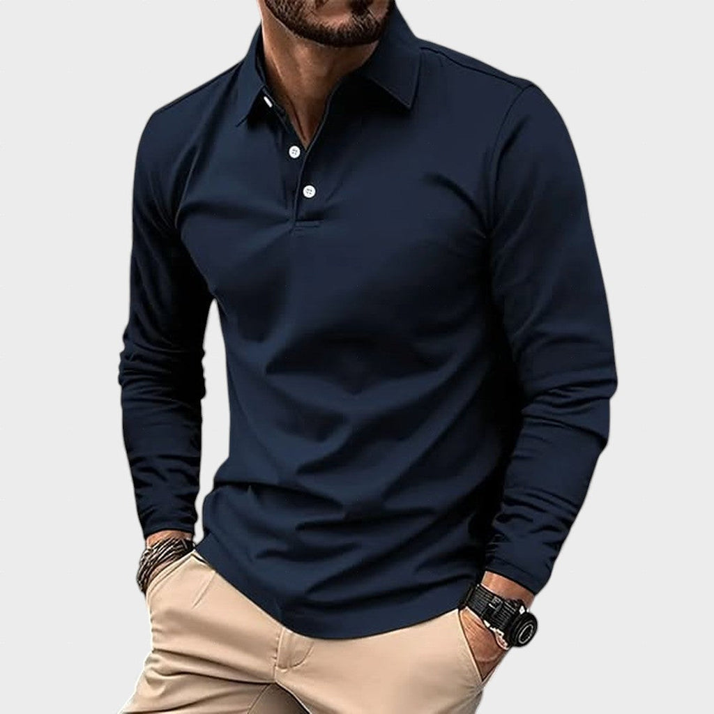 Men's Long-Sleeve Polo – Smart-Casual Refined Fit