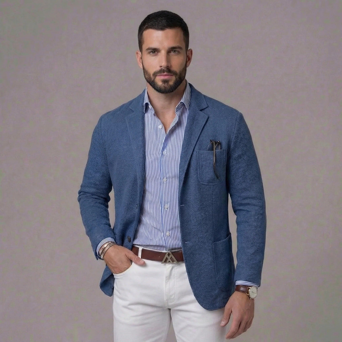 Men's Linen Blazer – Lightweight Unstructured Fit