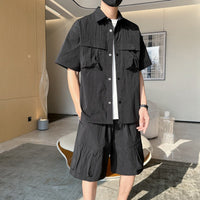 Men's Short-Sleeve Shirt & Bermuda Set – Technical Fabric