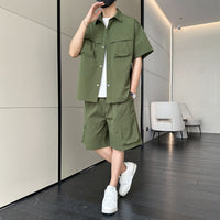 Men's Short-Sleeve Shirt & Bermuda Set – Technical Fabric
