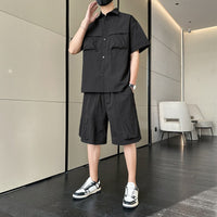 Men's Short-Sleeve Shirt & Bermuda Set – Technical Fabric
