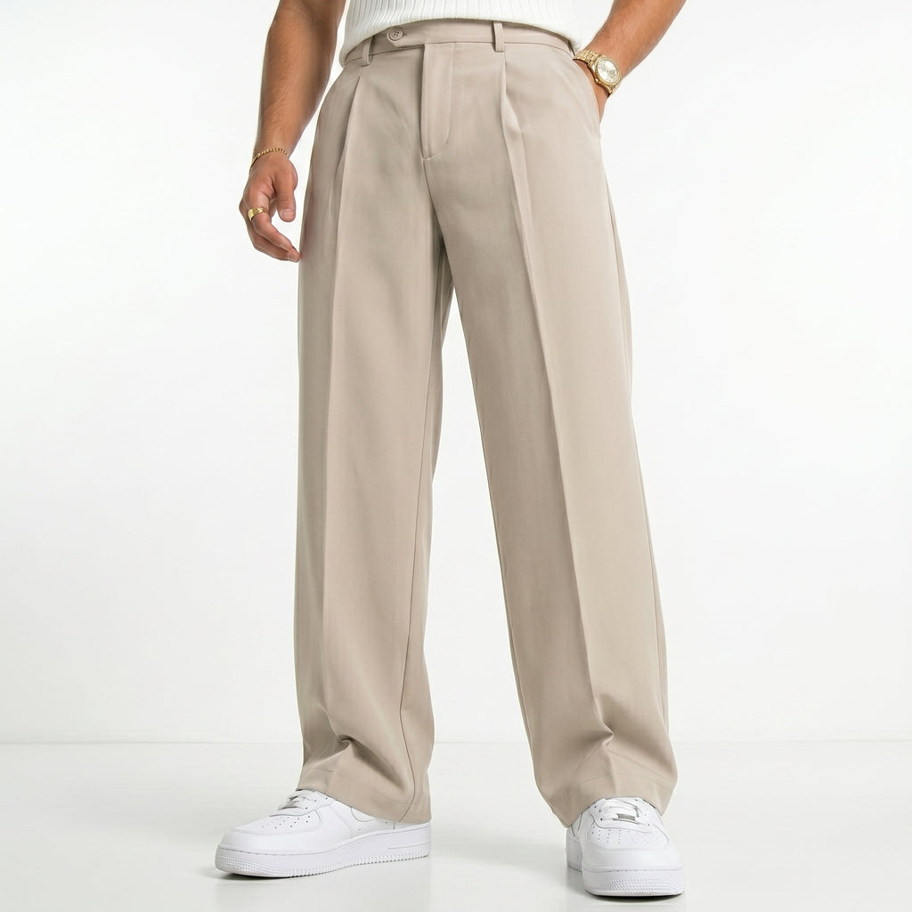 Men's Wide-Leg Trousers – Lightweight Draped Fit