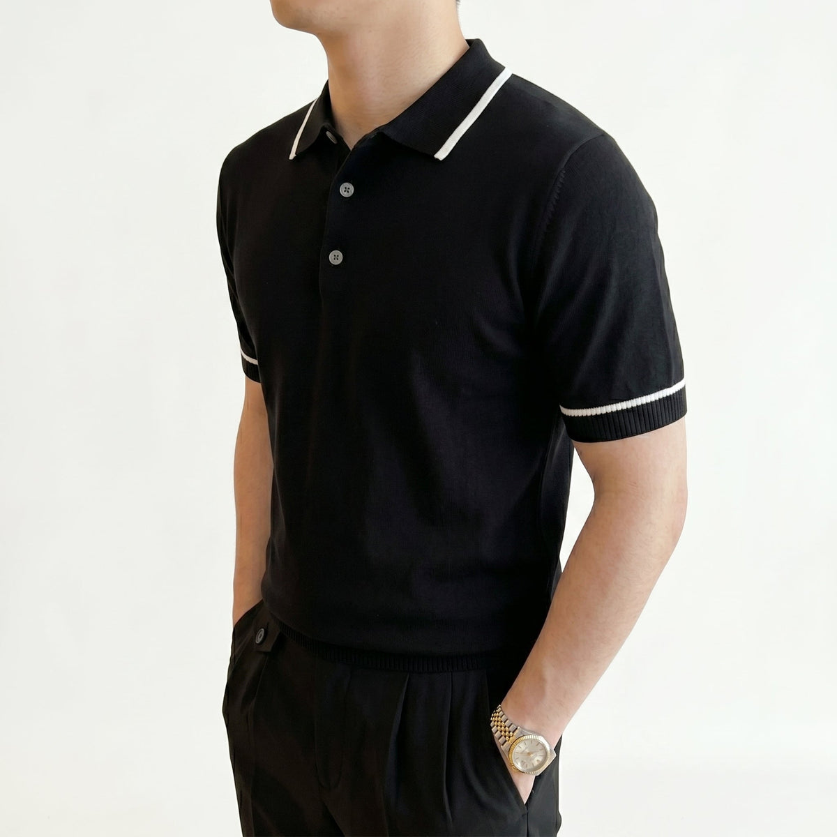 Men's Zip-Collar Polo Shirt – Relaxed Preppy Fit