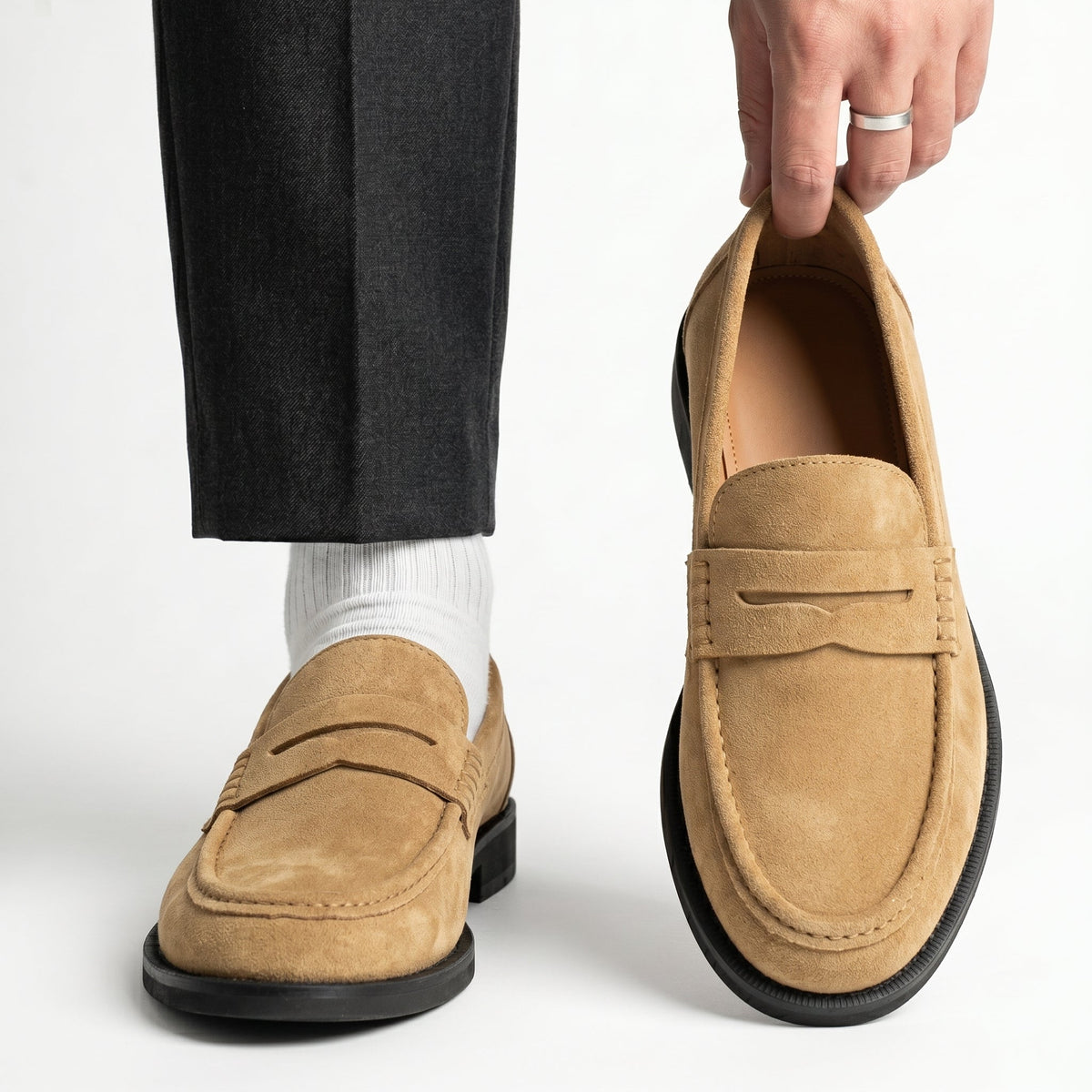Men's Microfiber Loafers – Flexible Rubber Sole