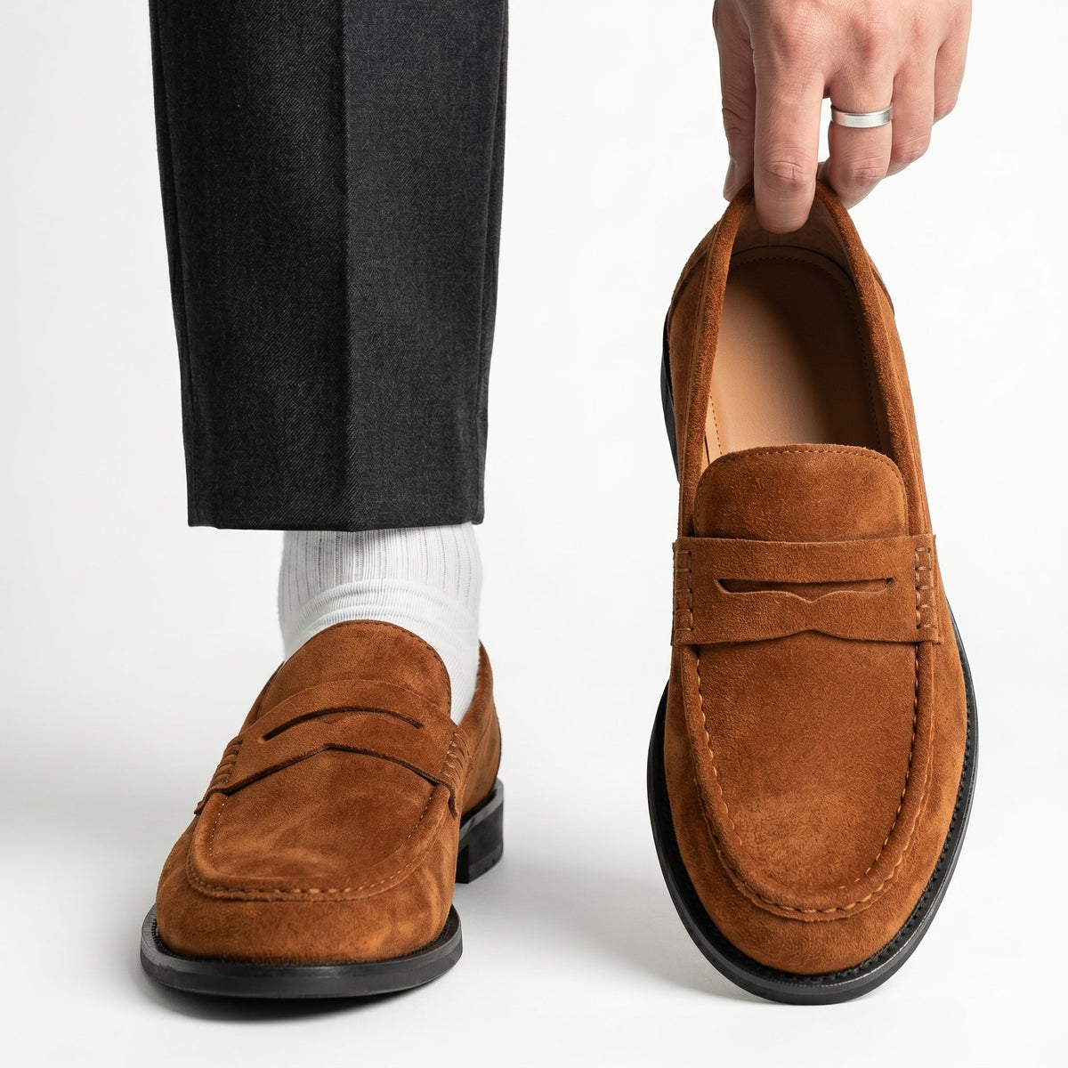 Men's Microfiber Loafers – Flexible Rubber Sole