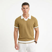 Men's Minimalist Polo Shirt – Cotton-Blend Slim Fit