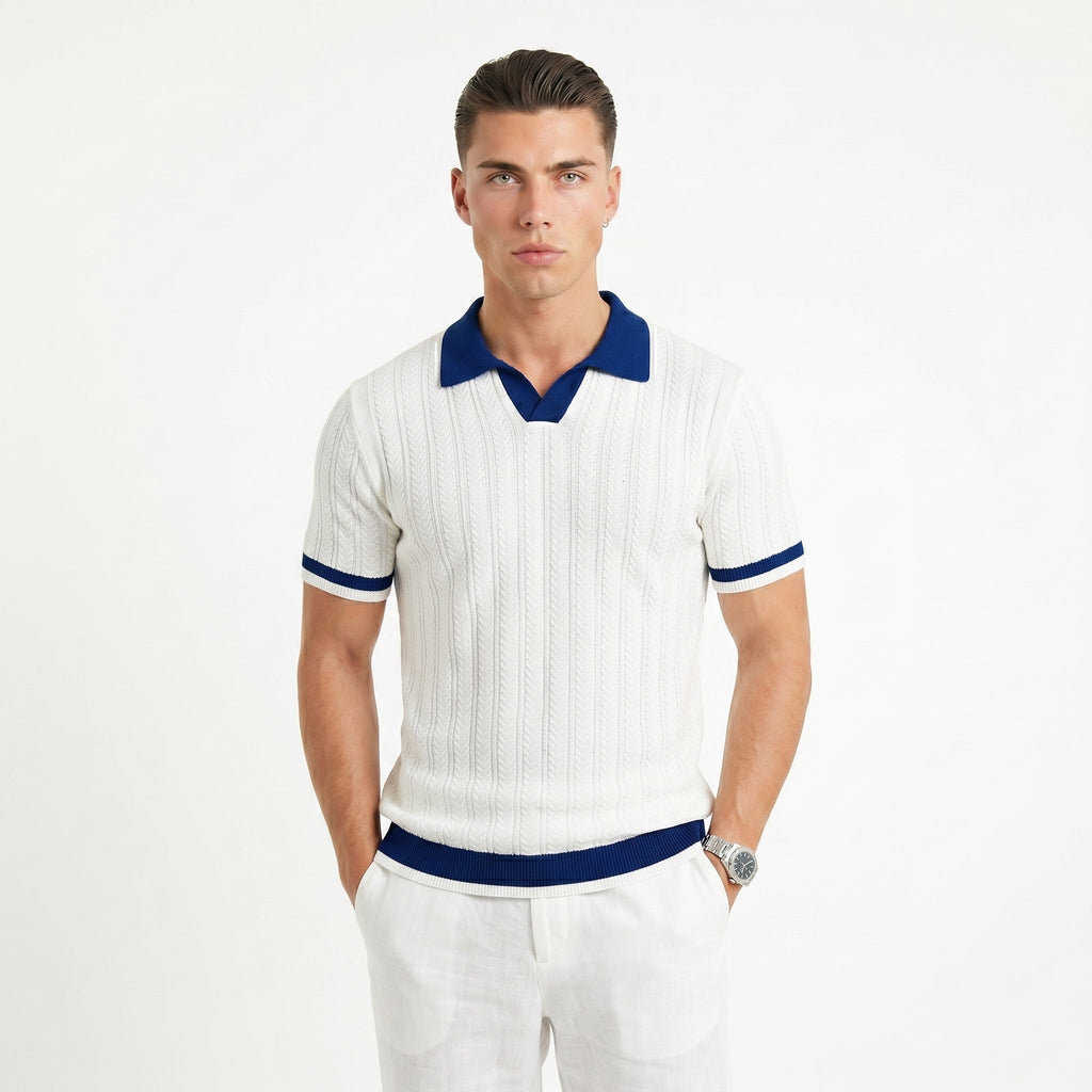 Men's Minimalist Polo Shirt – Cotton-Blend Slim Fit