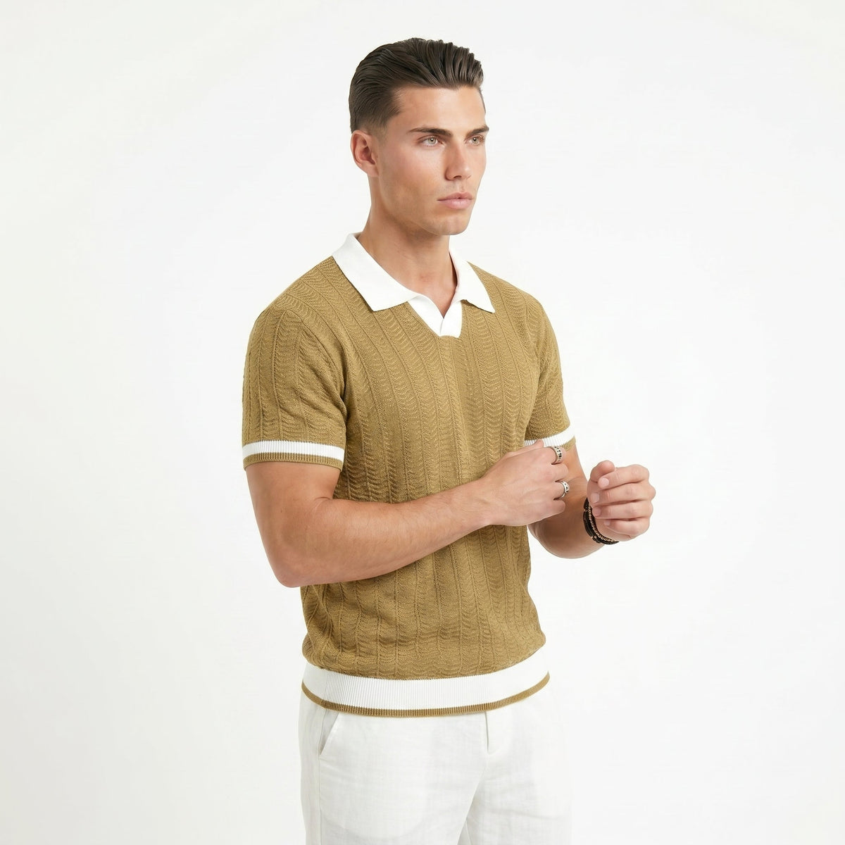 Men's Minimalist Polo Shirt – Cotton-Blend Slim Fit