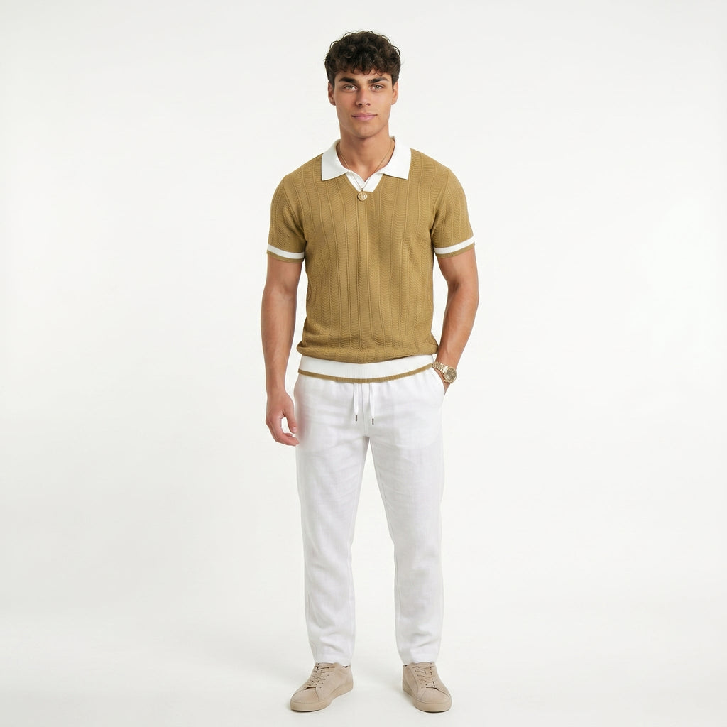 Men's Polo & Linen Trousers Set – Refined Summer Fit