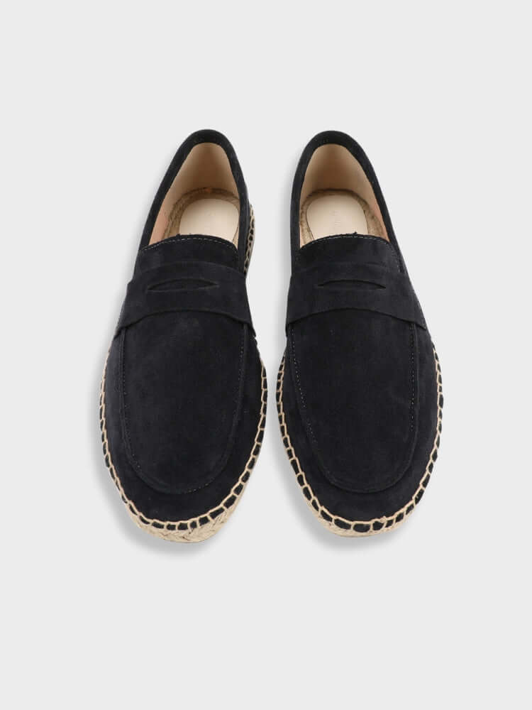 Men's Suede Penny Loafers – Artisanal Jute Sole