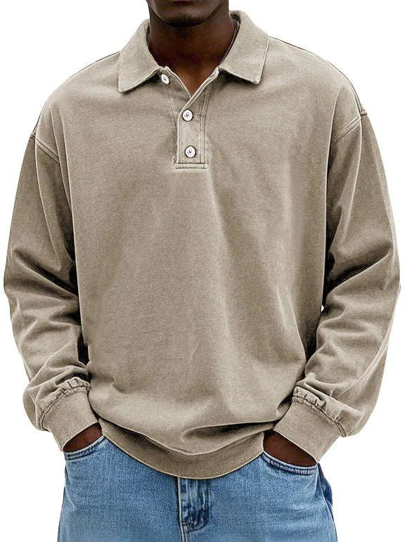 Men's Vintage Long-Sleeve Shirt – Relaxed Fit