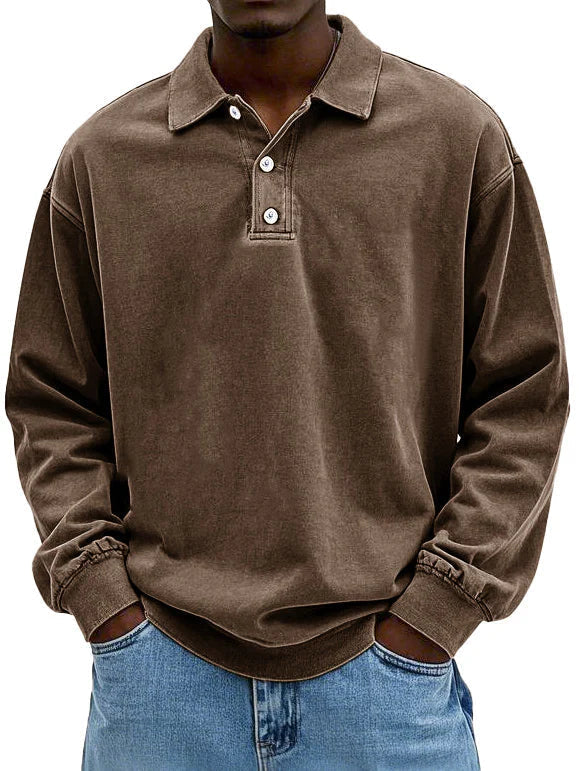 Men's Vintage Long-Sleeve Shirt – Relaxed Fit