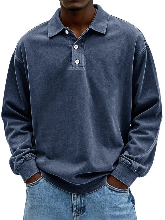 Men's Vintage Long-Sleeve Shirt – Relaxed Fit