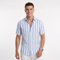 Men's Striped Knit Shirt – Dyed Open-Collar Design