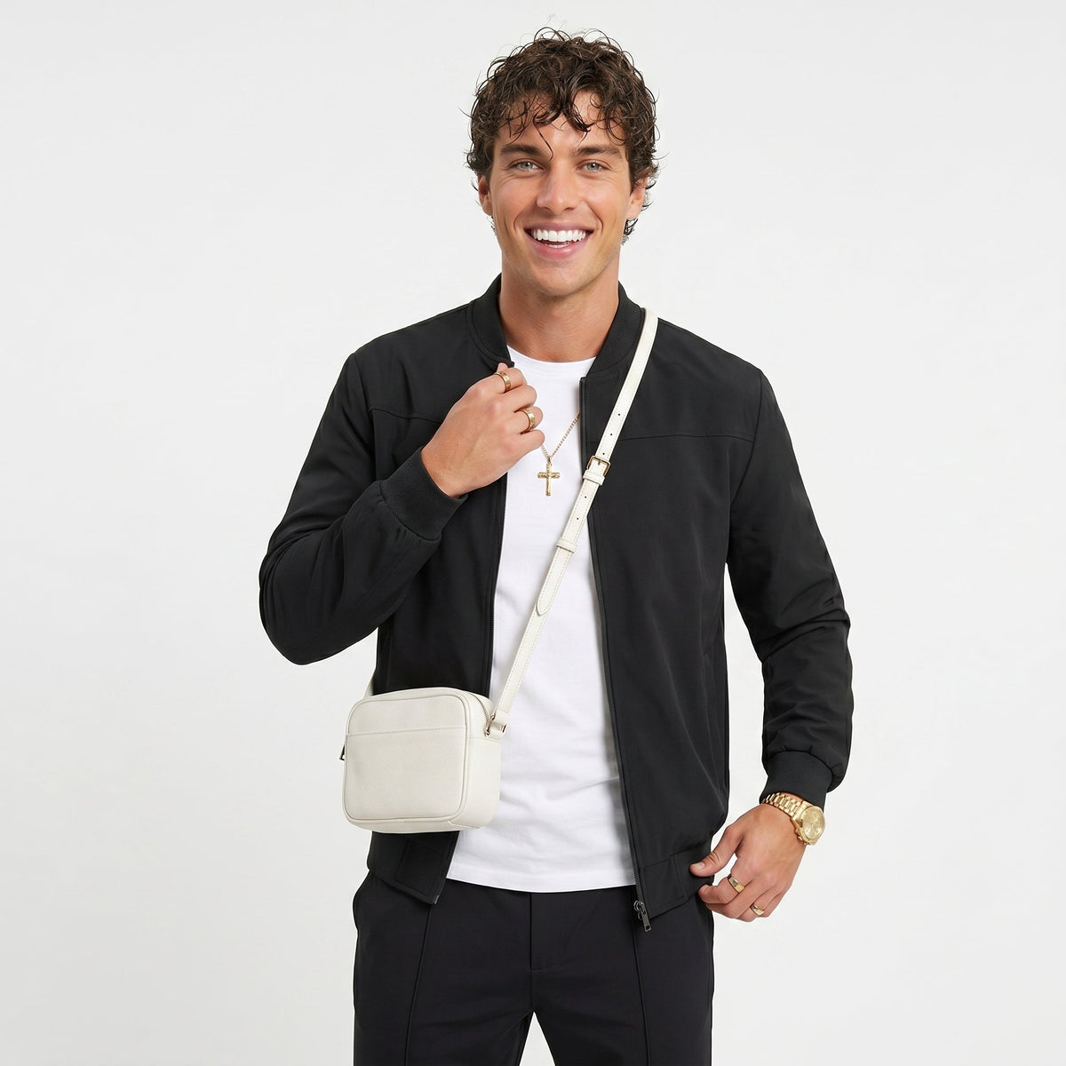 Men's Soft Suede-Style Jacket – High Collar
