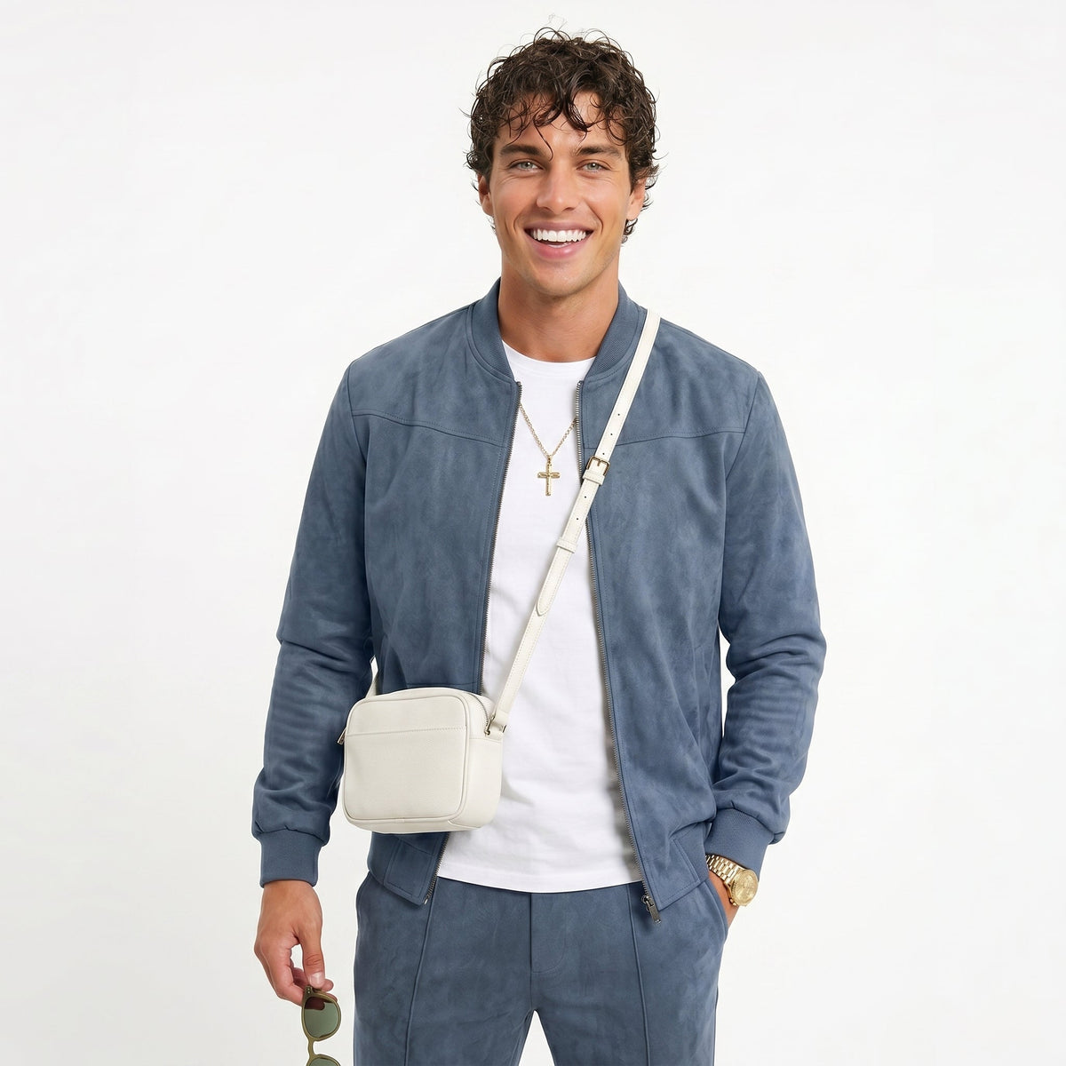 Men's Soft Suede-Style Jacket – High Collar