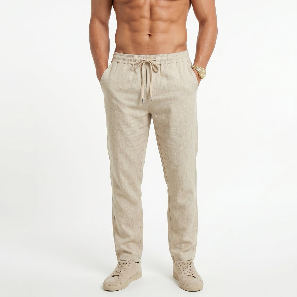 Men's Breathable Cotton Trousers – Lightweight Summer Fit
